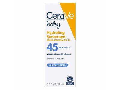 Cerave Baby Hydrating Sunscreen Lotion, SPF 45, 3.5 fl oz/99 ml