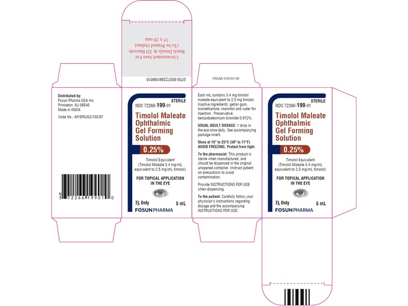 Timolol Maleate Ophthalmic Gel Forming Solution, 0.25%, 5 mL, Fosun Pharma (RX)
