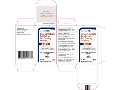 Timolol Maleate Ophthalmic Gel Forming Solution, 0.25%, 5 mL, Fosun Pharma (RX)