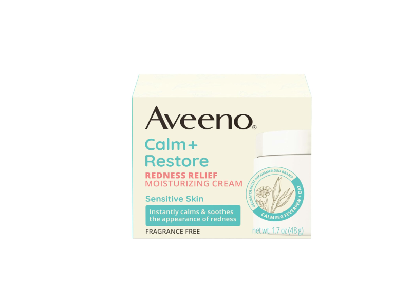 Aveeno Calm + Restore Redness Relief Moisturizing Cream, Fragrance Free, 1.7 oz/48 g