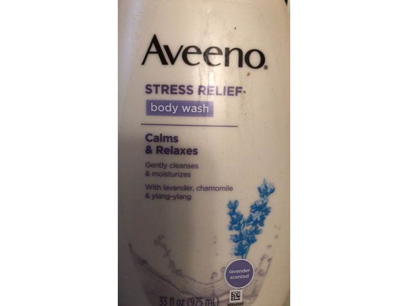 Aveeno Stress Relief Body Wash, Lavender Scented, 33 fl oz/975 mL