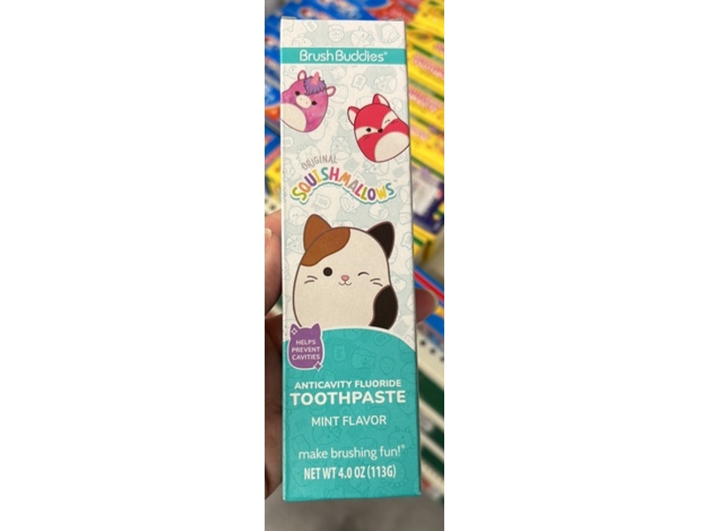 Brush Buddies Squishmallows Anticavity Fluoride Toothpaste, Mint Flavor, 4 oz/113 g