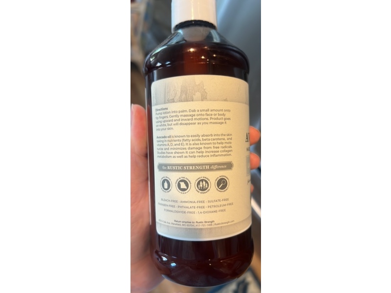 Rustic Strength Mama & Baby Safe Avocado Lotion, 16 fl oz/473.18 mL