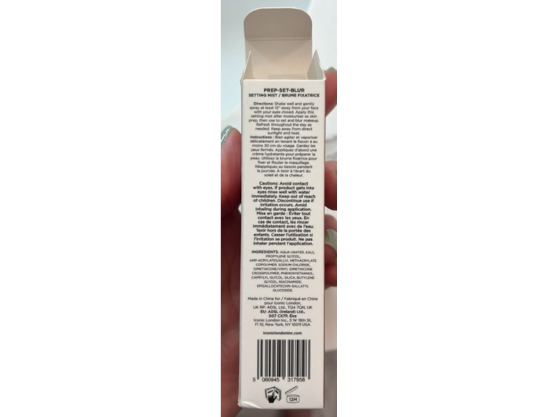 Iconic London Prep-Set-Blur Setting Mist, 1.01 fl oz/30 mL