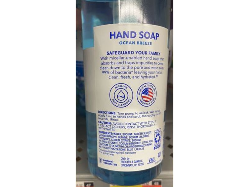 Safeguard Liquid Hand Soap, Ocean Breeze, 15.5 fl oz/458 mL