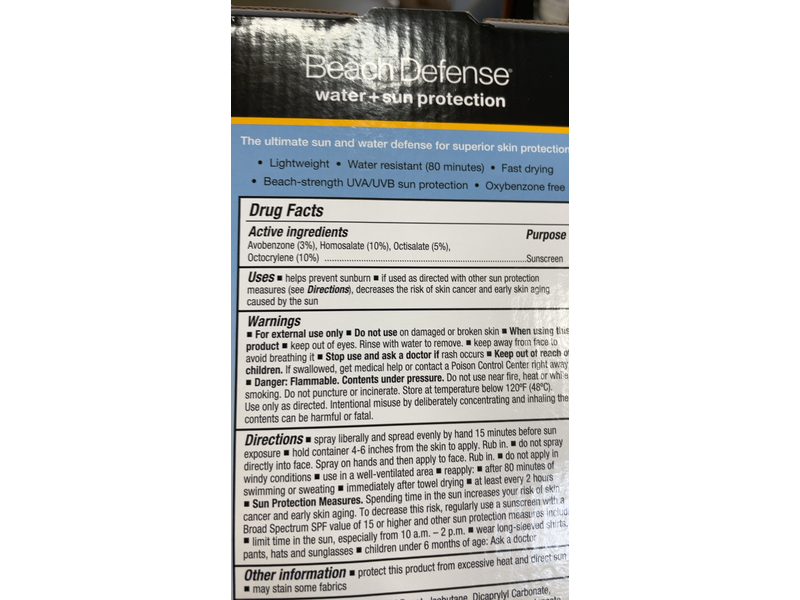 Neutrogena Beach Defence Water + Sun Protection Sunscreen Spray, SPF 50, 6.5 oz, Pack Of 2