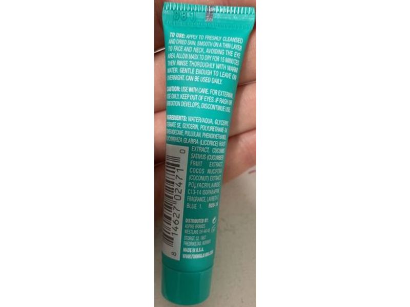 Formula 10.0.6 Keep Your Cool Skin-Calming Gel Mask, Coconut + Cucumber, 10 mL