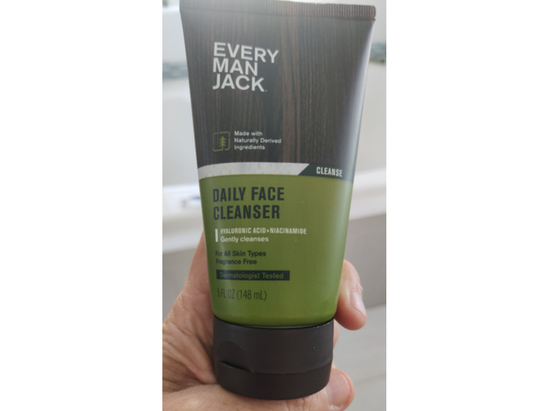 Every Man Jack Daily Face Cleanser, Hyaluronic Acid + Niacinamide, 5 fl oz/148 mL