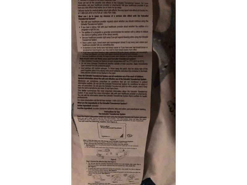 Estradiol Transdermal System 0.025 mg/day, Sandoz (RX)