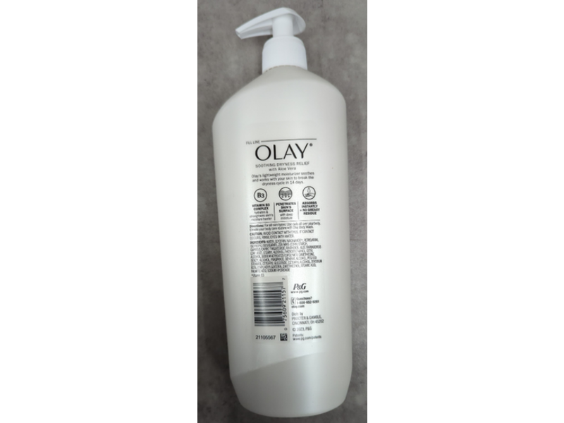 Olay Soothing Dryness Relief Body Lotion, Aloe Vera, 18 fl oz/532 mL