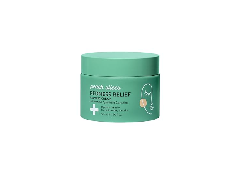 Peach & Lily Peach Slices Redness Relief Calming Cream, Panthenol, Spinach & Green Algae, 1.69 fl oz/50 mL
