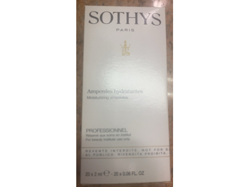 Sothys Hydrating Moisturizing Ampoules, 0.06 fl oz/2 mL, 20 Count