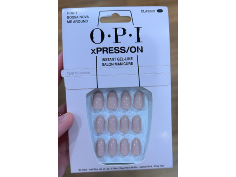 OPI Xpress/On Instant Gel Nail, Don't Bossa Nova Me Around, 0.07 oz/2 g, 30 Count