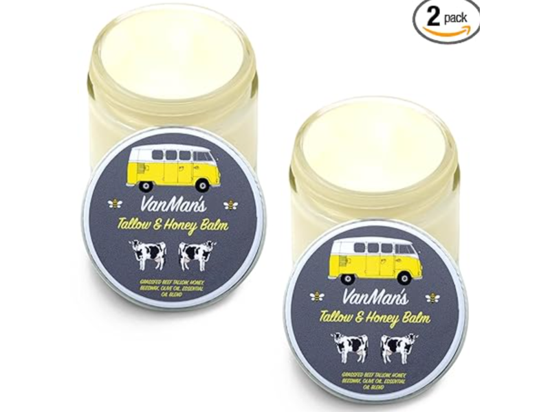 The VanMan Company Classic Formulation Balm, Tallow & Honey, 2 oz, Pack Of 2
