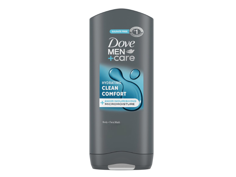 Dove Men + Care Hydrating Clean Comfort Body + Face Wash, 1.8 fl oz/53 mL