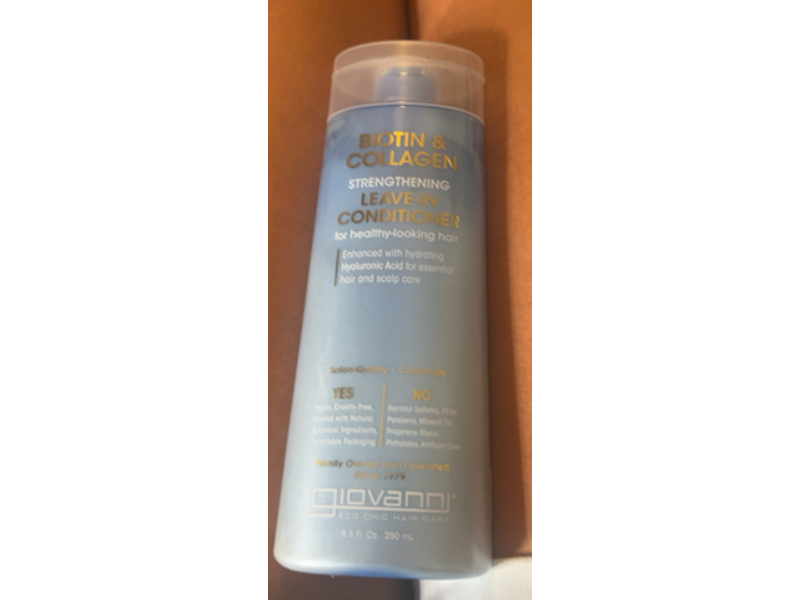 Giovanni Strengthening Leave-In Conditioner, Biotin & Collagen, 8.5 fl oz/250 mL