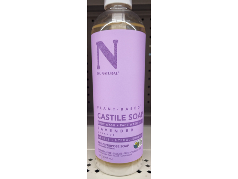 Dr. Natural Multi-Purpose Castile Soap, Lavender, 16 fl oz/473 mL