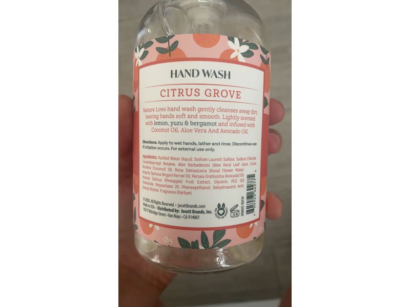Nature Love Hand Wash, Citrus Grove, 16 fl oz/473 mL