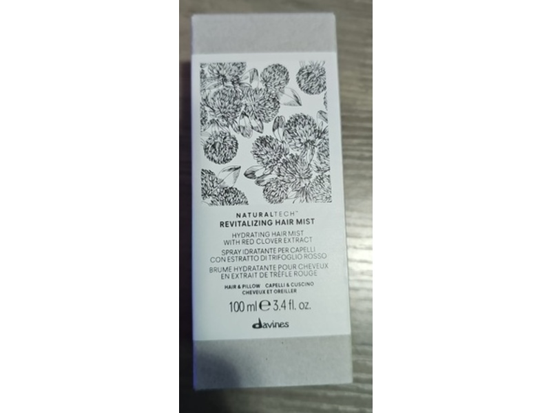 Davines Natural Tech Revitalizing Hair Mist, Red Clover, 3.4 fl oz/100 mL