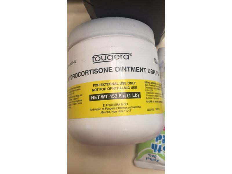 Hydrocortisone Ointment USP, 1%, 453 g (1 lb), Fougera (RX)