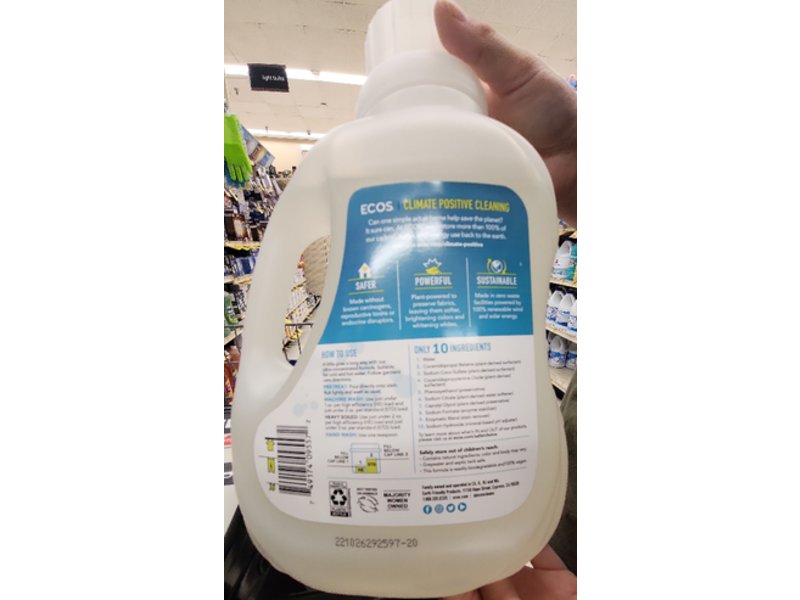 ECOS Laundry Detergent, Free & Clear, 76 Loads, 70 fl oz/2.07 L