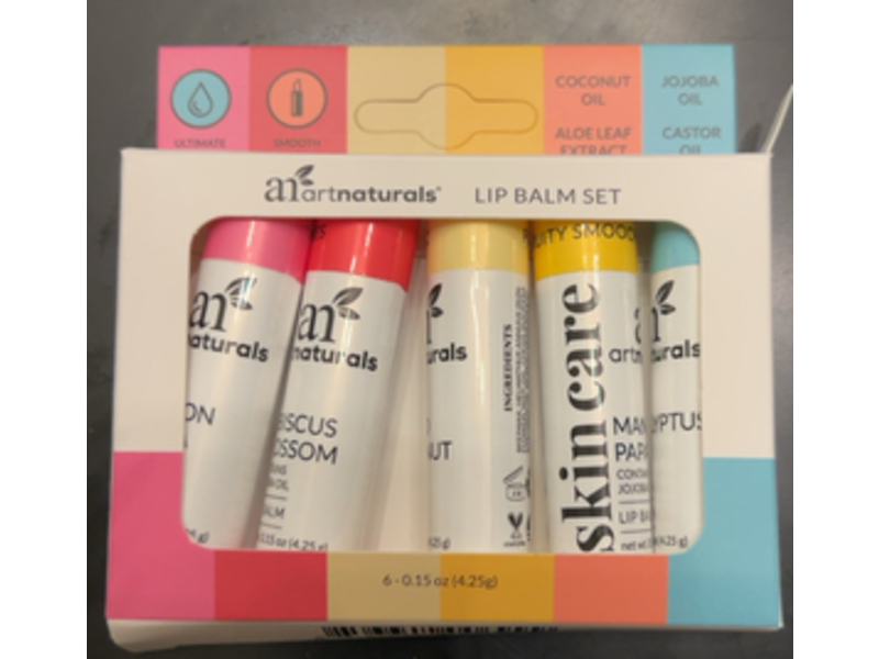 ArtNaturals Lip Balm Gift Set, 0.15 oz/4.25 g, Pack Of 6