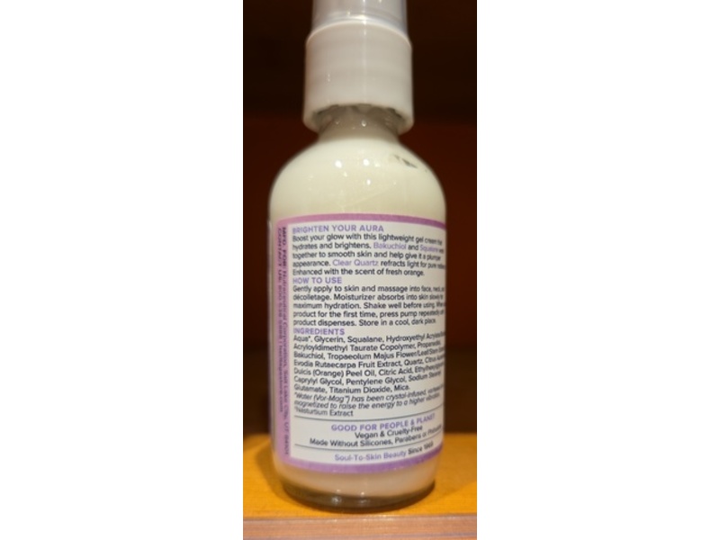 Heritage Store Aura Glow Moisturizer Brightening Gel Cream, 1.9 fl oz/56 mL