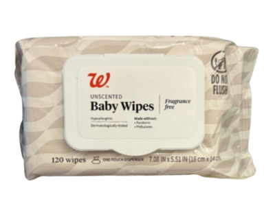 Walgreens Unscented Baby Wipes, 120 Count