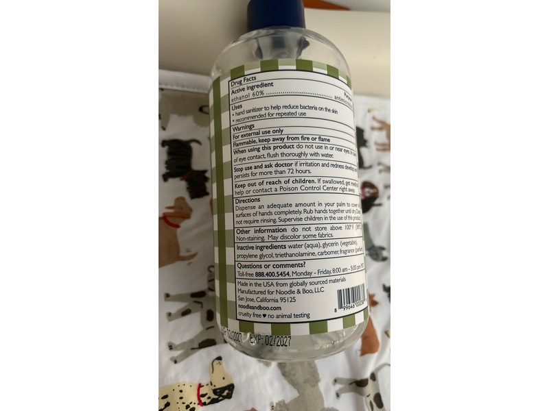 Noodle & Boo Instant Sanitizer, 12 fl oz/355 mL