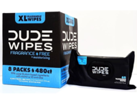 Dude Wipes XL Flushable Wipes, Fragrance Free, Pack Of 8, 480 Count - thumbnail 1