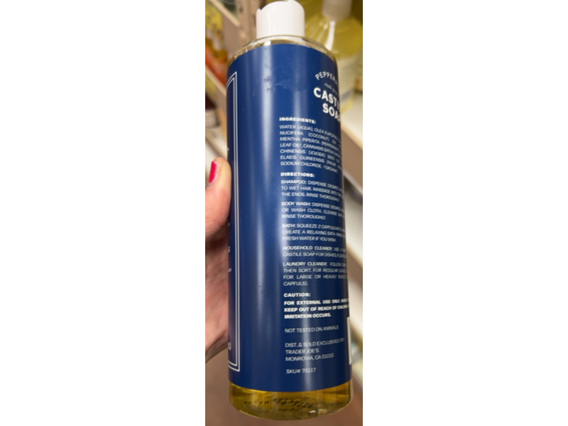Trader Joe's Multi-Purpose Castile Soap, Peppermint, 16 fl oz/473 mL