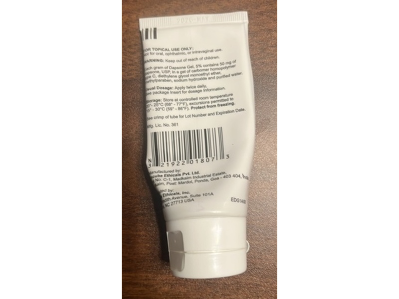 Dapsone Gel 5%, 60 g, Encube (Rx)