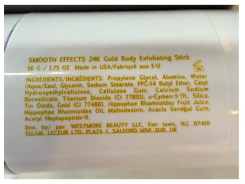 Westmore Gold Body Exfoliating Stick, 1.75 oz/50 g