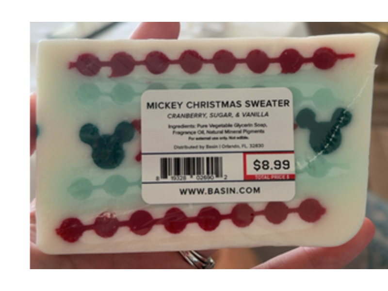 Basin Mickey Christmas Sweater Soap, Cranberry + Sugar & Vanilla