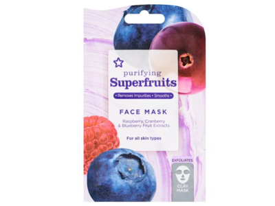 Superdrug Purifying Superfruits Face Clay Mask, Rasberry, Cranberry & Blueberry Fruit Extracts, 15 mL
