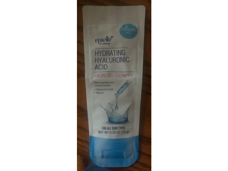 Epielle Hydrating Facial Gel Cleanser, Hyaluronic Acid + Retinol, 0.34 oz/10 g