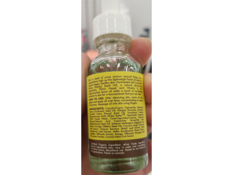 Sheamoisture Skin Rescue Face Oil, Cannabis Sativa (Hemp) Seed Oil & Witch Hazel, 1 fl oz/30 mL