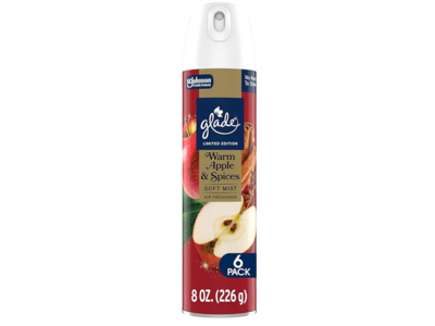 Sc Jhonson Glade Soft Mist Air Freshener, Warm Apple And Spices, 8 oz/226 g, Pack Of 6