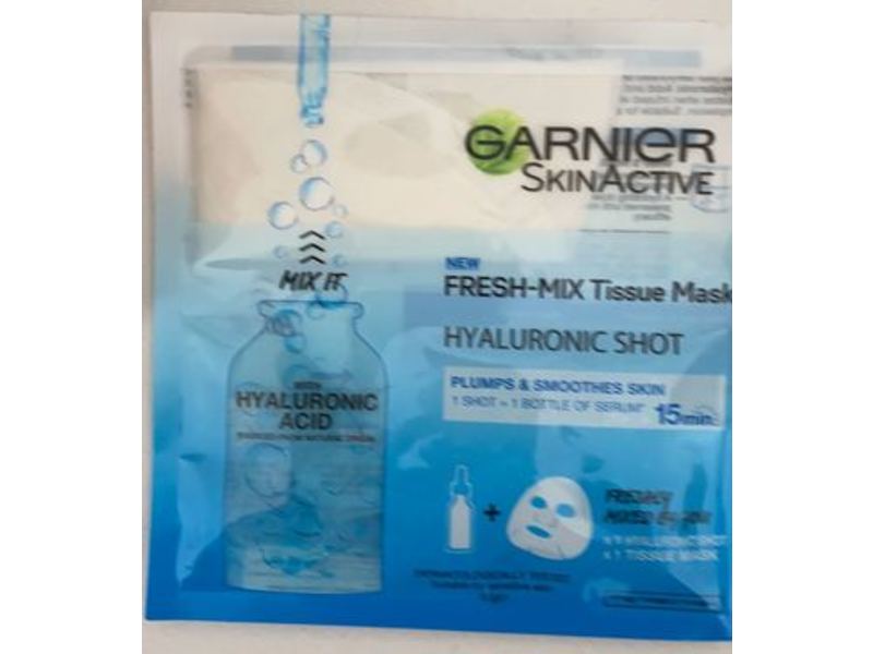 Garnier Skinactive Fresh Mix Tissue Mask, Hyaluronic Acid, Plumps & Smoothes, 33 ml