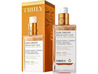 Truly Sun Drops Bronze Body Glow, Cocoa Extract + Turmeric + Ectoin + Squalane & Polyphenol Boost, 3.1 fl oz/90 mL