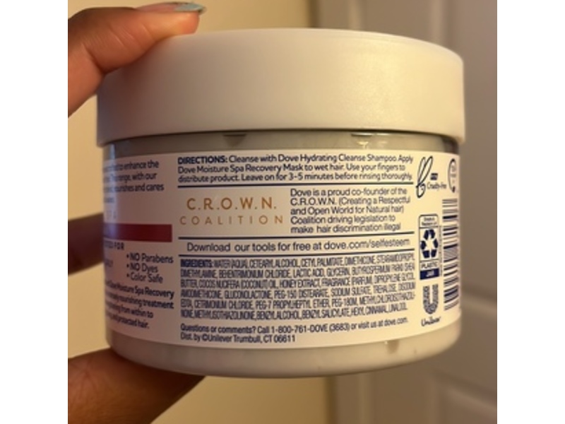 Dove Moisture Spa Amplified Textures Recovery Mask, 10.5 oz/297 g