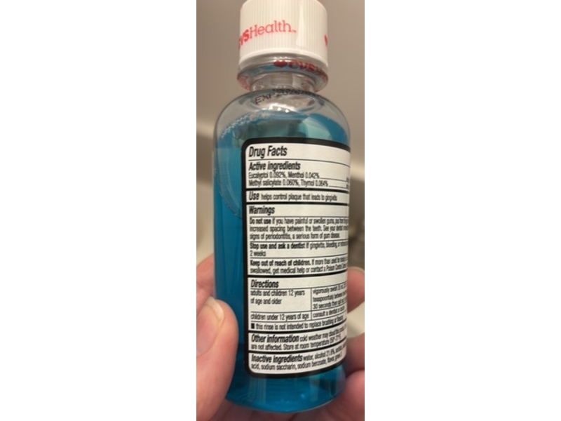 CVS Health Antiseptic Mouthwash, Blue Mint, 3.2 fl oz/94 mL