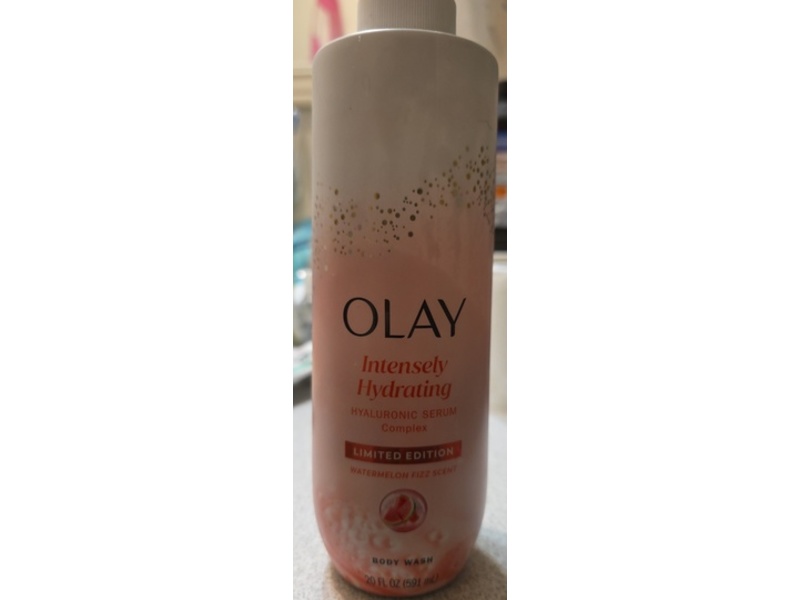 Olay Intensely Hydrating Body Wash, Watermelon Fizz Scent, 20 fl oz/591 mL