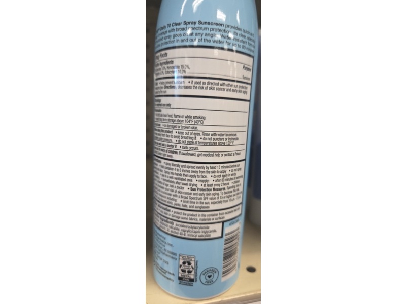 Cvs Broad Spectrum Daily Clear Sunscreen Spray, SPF 70, 5.5 oz/156 g