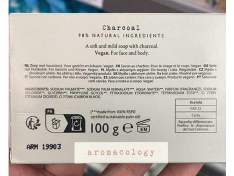 Aromacology Face & Body Soap, Charcoal, 100 g, Pack Of 3