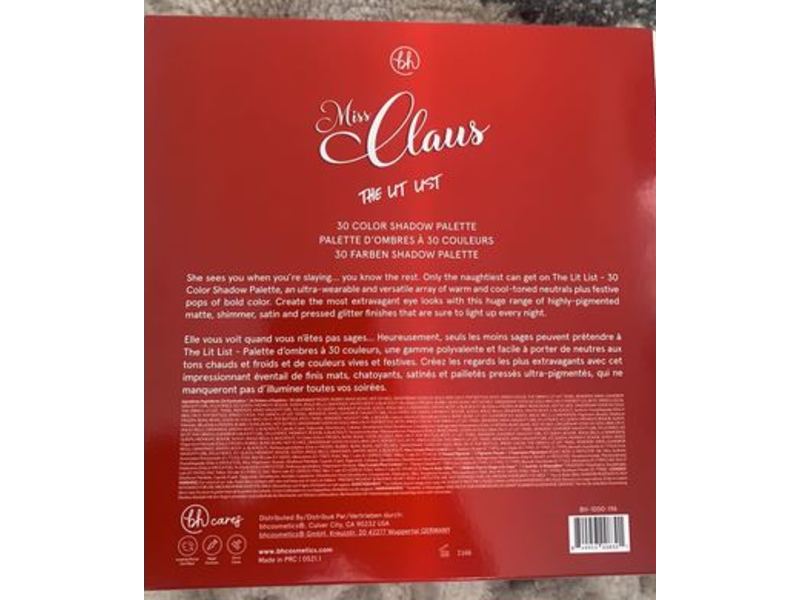 BH Cosmetics Miss Claus The Lit List Shadow Palette, 1.23 oz/35 g