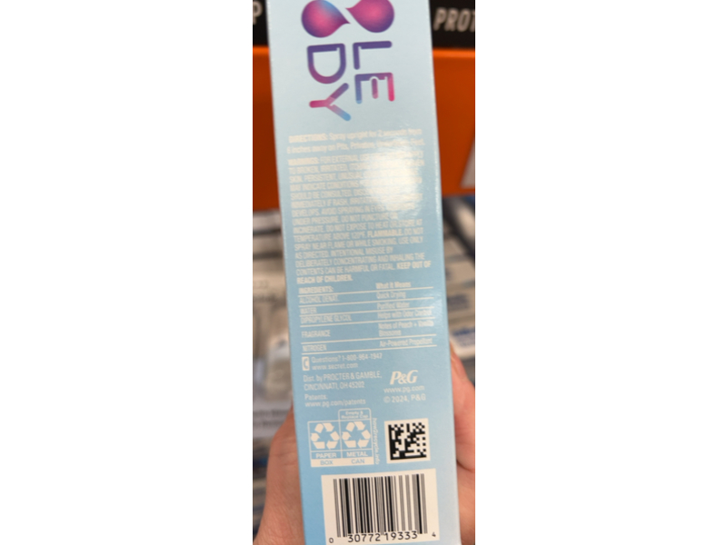 Secret Whole Body Deodorant Spray, Peach + Vanilla Blossom, 3.5 oz/99 g, 2 Pack