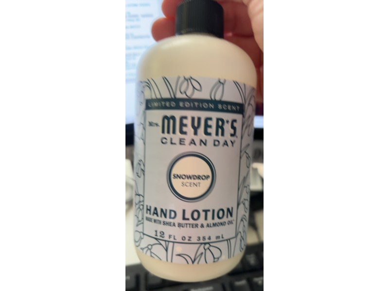 Mrs. Meyer's Clean Day Hand Lotion, Snowdrop Scent, 12 fl oz/354 mL