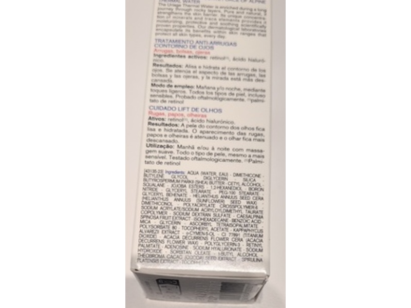 Uriage Eau Thermale Age Lift Smoothing Eye Care, 0.5 fl oz/15 mL