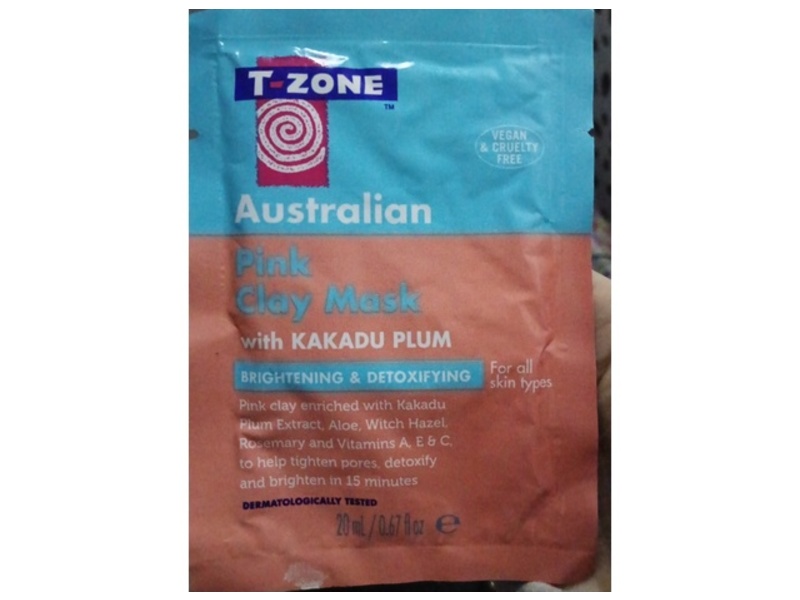 T-Zone Australian Pink Clay Mask, Kakadu Plum, 0.67 fl oz/20 mL